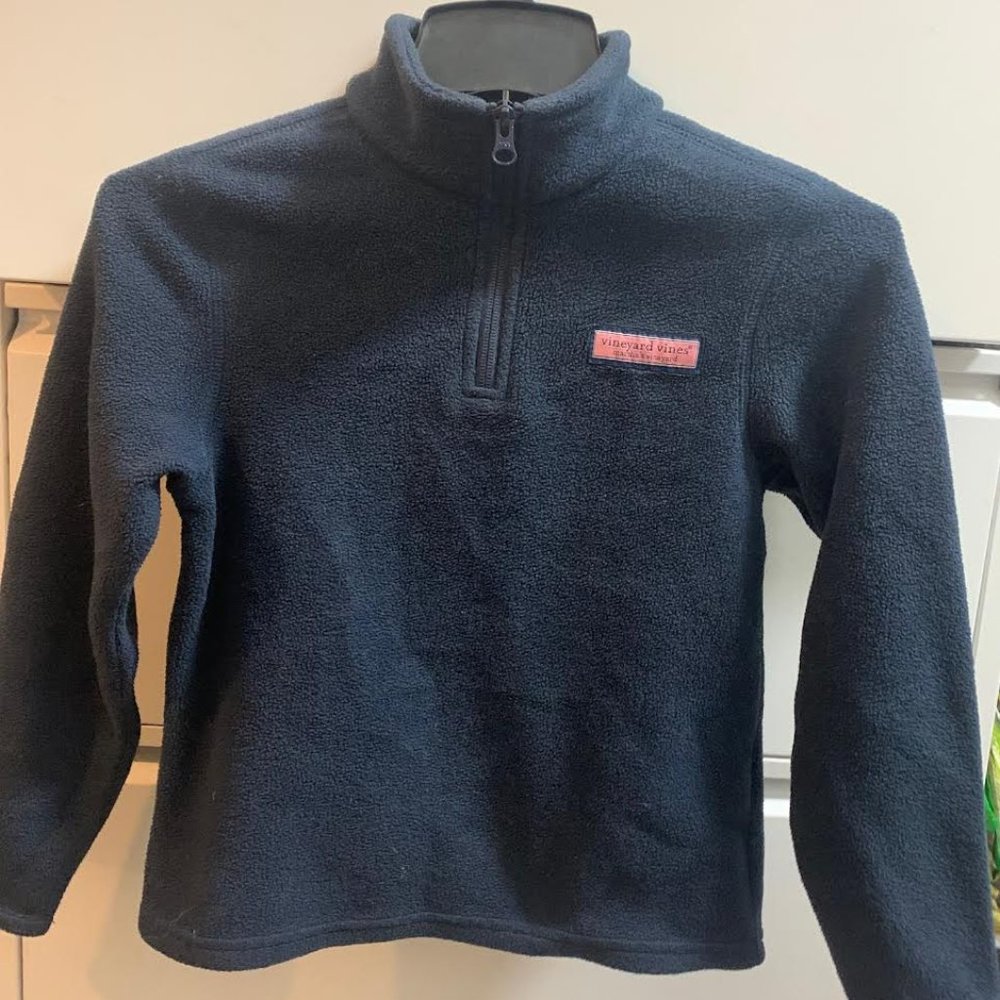 Vineyard Vines Boy's Navy Fleece Quarter Zip Pullover Size Small